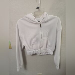 Pre-Owned Miss Selfie white zip hoodie